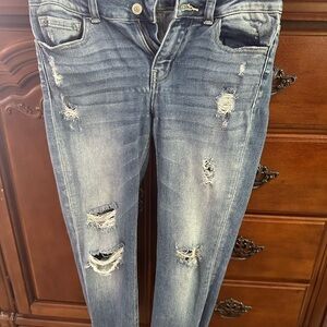 Flying Monkey Distressed Blue Jeans